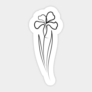 Iris Flower Minimal art | One Line Drawing | One Line Art Sticker